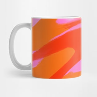 Pink and Orange Abstract Marble Effect Wavy Mug